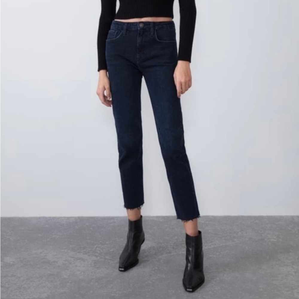 Zara Women's High Rise Jeans - Dark Blue